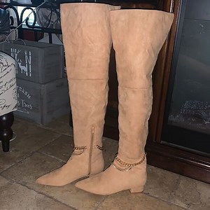 Camel Vegan Suede Boots