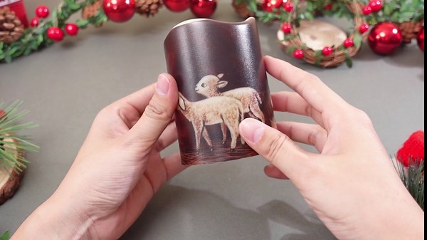 MTLEE Set of 5 Easter Nativity Scene Candles Nativity Sets Religion Nativity Scene Candles with Remote LED Flameless Candles for Indoor Outdoor Holiday Decor(Vivid Style)