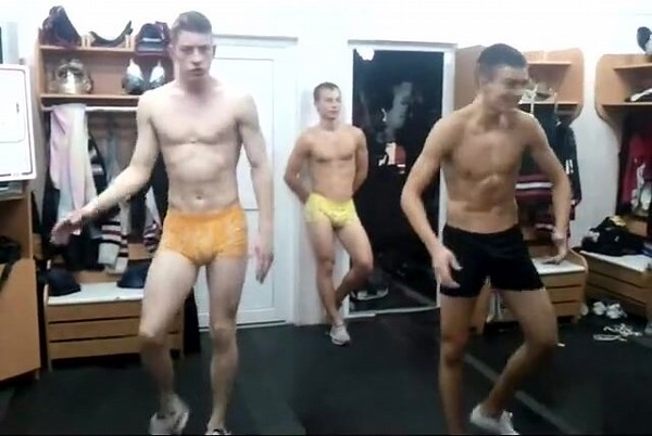 Funny and sexy boys in the locker room