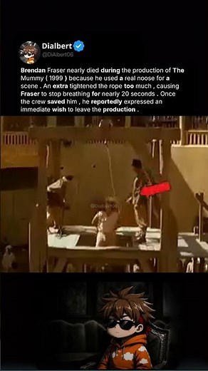 Brendan Fraser nearly died during the production of The Mummy (1999) because he ...