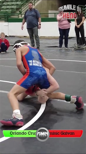 🔥 Orlando Cruz and Dominic Galvan clash in the Rumble in Reno 2022 9U 53lb Final! 🏆 Witness these young warriors prove their mettle on the mat. #RumbleInReno #YouthWrestling #ChampionshipMatch #rmn #rmnevents #wrestling #usasports #respect #wrestlingmatches #youthwrestlingmatch #youthwrestlingstars #wrestler #wrestle | RMN Events