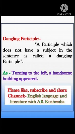Participle|Dangling Participle| #participle #shorts #akkushwaha