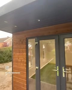 18x12ft GARDEN BUILDING with built in canopy overhang and decked patio area £12999 When complete these garden buildings come as standard fully lined in breathable membrane and insulated in 40mm kingspan Fitted electrics Inc: 4 double sockets, light switch’s & dimmers, indoor spot lights and outdoor lighting Fitted laminate flooring & skirting boards Double glazed pvc doors and windows available in white, grey or anthracite Pvc Facia & edging strips available in white, grey & anthracite 22mm pres