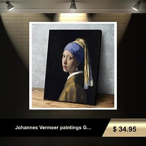 Johannes Vermeer paintings Girl with a Pearl Earring, Canvas Wall Art Painting Reproduction Ready to Hang for just $34.95. Order here https://wallcanvasmall.com/products/johannes-vermeer-paintings-girl-with-a-pearl #africanamericanwallart #streetart #wallcanvasmall #homedecor #bathroomwallart #kitchenwallart #monetprints #livingroomwallart #canvaswallart #blackart | Wall Decor Store | Facebook