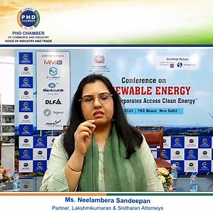 Watch the insightful video byte from the "Conference on Renewable Energy: How Can Corporates Access Clean Energy," featuring Mr. Shravan Sampath, CEO of Oakridge Energy. Lakshmikumaran & Sridharan #phdcci #renewable #conference #cleanenergy | PHD Chamber Of Commerce and Industry