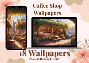 Coffee Shop Wallpapers | 18 Cozy Backgrounds for Phone & Desktop | JPG   PNG Instant Download - Etsy Australia