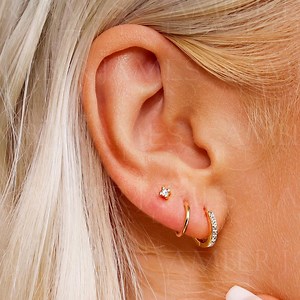 Huggie Hoop Earrings • Set of 3 Earrings • Cartilage Hoop • Hoop Earrings • Silver Pave Ring Hoop • Tragus Hoop • Small Helix Hoop - Etsy Australia