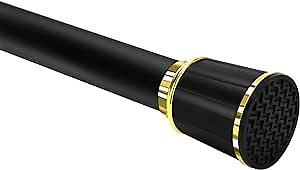 Tension Room Divider Curtain Rod, No Drilling Adjustable 82" to 118" Black, Extra Long Room Divider Pole for Ceiling Shower Window Curtain, Large Load-Bearing(66LB), Easy to Install (82-118 Inch)