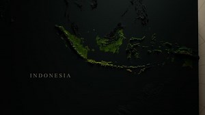 indonesia map on black background