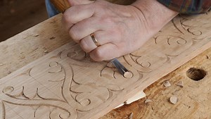 Video: Watch Peter Follansbee carve a shallow relief pattern - FineWoodworking