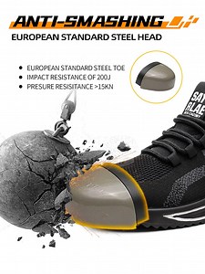 [Hot Item] Sturdy Steel Toe Work Shoes with Flyknit for Construction and Maintenance Work