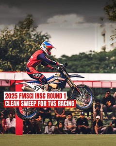 The opening round of the 2025 FMSCI Indian National Supercross Championship (INSC), in Vadodara has seen the Petronas TVS Racing team make a perfect start. The team made a podium sweep in all three categories it participated in. Fielding the TR 300X (Group A – up to 500cc) and TR 200X (Group B – up to 260cc) race machines this season, Rugved Barguje, Prajwal Viswanath and Ikshan Shanbhag locked out first, second and third positions respectively in the Foreign Open class. In the Indian Experts cl