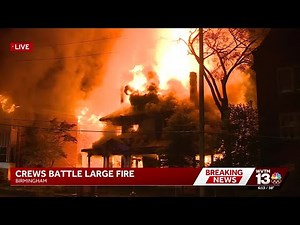 Firefighters battle large fire at businesses and apartments in Birmingham's Southside