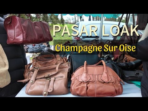 Bingkai dan lampu gantung cantik dari pasar loak Champagne Sur Oise