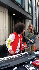 While street performing in Chicago, I saw someone sitting with a trombone, so I invited him up to perform with us, and he absolutely MURDERED it. #streetperformer #Chicago #funk #music | Gus Glasser