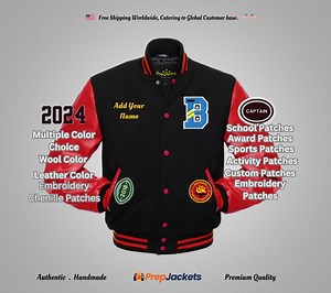 Customizable Varsity Jacket – Embroidered Letterman Jacket With Patches - Etsy