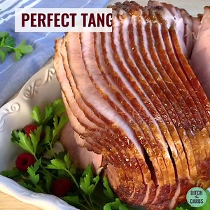 HOW TO MAKE 4-INGREDIENT HAM (without sugar). ✅ GET THE RECIPE: https://www.ditchthecarbs.com/keto-ham-with-tangy-balsamic-mustard-glaze-video/ Delicious tangy glazed keto ham recipe! You only need four ingredients to make this delicious tangy glaze for your keto ham! | Thinlicious
