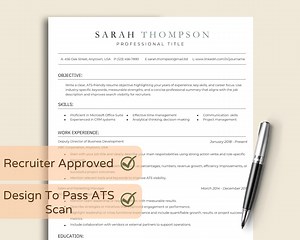 ATS Friendly Resume Template Word 2026, Google Docs Cv, ATS Resume Design, ATS Cv Template, Minimalist Resume, Simple Clean Resume, Basic Cv - Etsy Canada