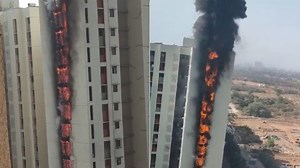 Massive fire breaks out at Mumbai high-rise | Watch video