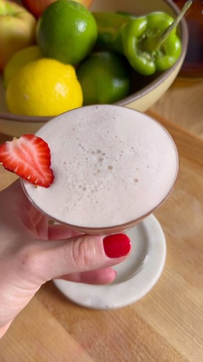 Welcome to ep 1 of my High Low Cocktail Series where each cocktail has a high and a low option. High being more involved and “crafted” and low being super approachable and somewhat semi-homemade. Many classic cocktails won’t deserve this treatment because they’re already streamlined—think whiskey sour, margarita, or manhattan. But when it’s deserving, I’ll do my best to offer a less-involved option. This cocktail is whiskey sour adjacent with a strawberry-vanilla twist. Due to the sparkling wine