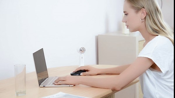 Portable Handheld Fan Mini Personal Fan, USB Rechargeable Battery Operated Hand Fan, 3 Speeds Adjustable Foldable Small Desk Fan with Base for Women Man Home Office Makeup Outdoor Travel