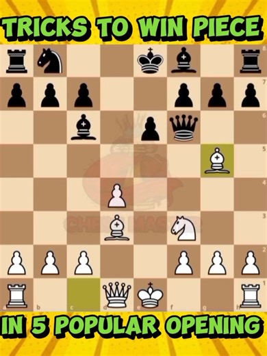 3K views · 110 reactions | Tricks To Win Piece in 5 Popular Openings ♟️ #Chessmaster | Chess Master | Facebook