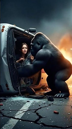 Gorilla save woman #wildlife #shorts #animals