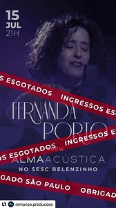 Hoje é dia de show! Que delícia estar com vocês, celebrando 20 anos do lançamento do meu primeiro disco 🎶💎▶️ ❣️🔛🔛 Até já beijos | Fernanda Porto