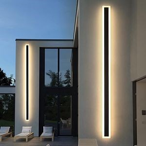[Hot Item] Modern Gate Smart Outdoor Waterproof IP65 LED Strip Linear Wall Light Villa Hotel Building LED Wall Lamp