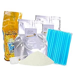 BUBBLE TEA SUPPLY Lychee [40-45 drinks] Starter Bubble Tea Kit Gift Set Bubble Tea Boba Instant Boba Milk Tea Tapioca Bubble Tea Bubble Tea Starter Kit Tapioca Balls Boba Tea Powder Variety Bubble Tea Kit Boba for Bobas Drinks