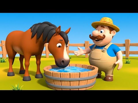 Old MacDonald Farm Zoo 🐄🐴🐔 | 5-in-1 3D Cartoon Marathon for Toddlers & Kids