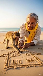 The Unusual Friendship of an Old Woman and a Monkey #ai short#