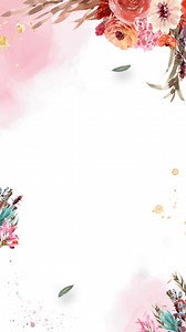 Beautiful watercolor floral frame with pink flowers