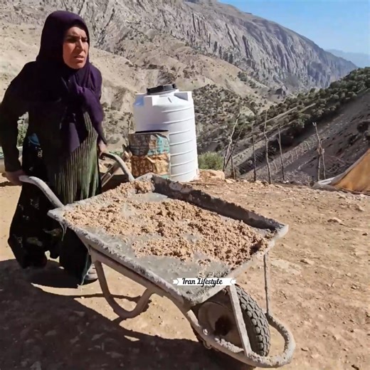 Nomadic Nargis Family! Muhamnmad With Poor Wife Working With Project plan Building A Stair Together | Iran Lifestyle