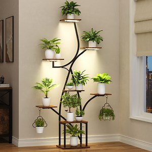 Coumy Plant Stand Indoor with Grow Lights, 63'' Tall Lighted Corner Plant Stands for Indoor Growing, Multiple Metal 8 Tiered Large Flower Holder Plant Rack for Home Patio Balcony - Walmart.com