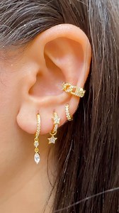 2.8K views · 21 reactions | Radiate timeless elegance with these sterling silver hoop earrings, drenched in a lustrous yellow gold plating ✨ Effortlessly elevate your look with these versatile and chic hoops that add a touch of luxury to any ensemble. Embrace the beauty of simplicity and make a sparkling statement with these golden beauties! ✨✨ | IOV jewelry | Facebook