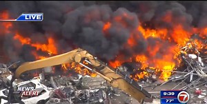 MDFR: Firefighters put out fire at metal recycling plant in Homestead - WSVN 7News | Miami News, Weather, Sports | Fort Lauderdale