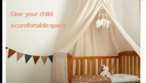 Princess Bed Canopy - Round Dome Bed Canopy for Girl - Baby Crib Canopy White