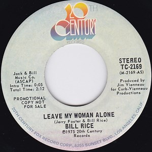 Bill Rice – Leave My Woman Alone (1975, Vinyl)