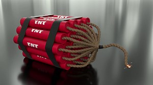 TNT bomb cartoon toon fuse burning lit dynamite sparks tnt explosive loop 4k | Premium Stock Video Footage