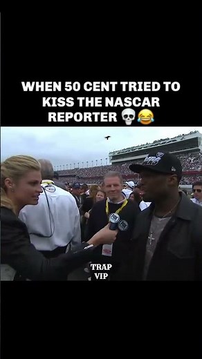 When 50 Cent tried to kiss The NASCAR Reporter 😅