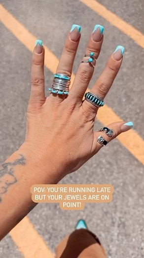 2.5K views · 19 reactions | Chill, girl! This shiz takes time  #turquoise #turquoisejewelry #turquoisejewellery #strut #runninglate | Turquoise Tuesday | Facebook