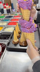 Cotton Candy Crunch waffle cones 😍 | Sip & Scoop Canada