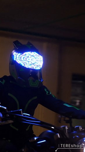 A custom helmet with an LED strip on the eyes. Where would you use such a helmet? #qudimask #ledmask #ledfacemask #rave #techno #festivalwear #cyber #ledlight #ledlights #instagram #leds #ledrobotshow #eventprofs #evententertainment #luminous #lightupshow #evententertainers #lightupfashion #lumencouture #lightupclothes #mask #evententertainers #djshow #festivallook #rainbowmask #leds #halloweenmask #displaymask #djmask #djstyle #fashionstatement #helmet | ETERE shop