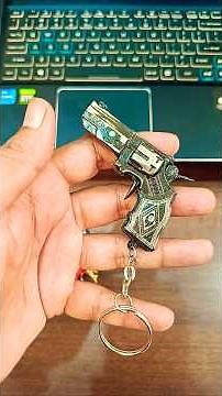 Vintage Style Revolver Design Keychain | Metal Key Ring | Antique gun shaped keychain #keychain