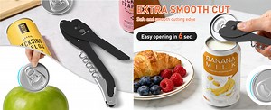 Topless Manual Soda Can Opener with Smooth Edge, 5-in-1 Multifunction Aluminum Pop-Top Can Lid Remover & Ring Pull Opener, Beer Bottle Opener, Wine Corkscrew & Foil Cutter - Walmart.com
