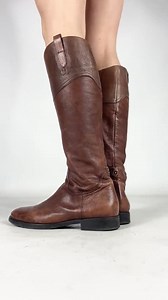 Brown Tall Minimalist Leather Riding Boots – Classic Flat Sole – Size EU 40 / UK 7 / US 9 - Etsy