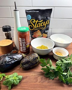 Ikra is a popular Armenian dip made with tomato sauce, eggplant, bell peppers, and caramelized onions. This recipe is a delicious twist on the dish from woman–founded brand, @balakianfarms. Try it for yourself with Tomato & Basil and Simply Naked. ✨ Ingredients: 3 large eggplants 2-3 bell peppers 6 tbsp olive oil 1 large onion, diced 2 green chilis, roasted and diced ½ cup Balakian Farms® Organic Blended Heirloom Tomatoes (use the orange or yellow for more sweetness; red or purple for richness; 