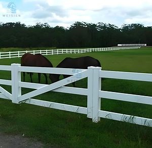 [Hot Item] Hot Sale Vinyl Private Fence White 3 Rail Fencing Post and PVC Horse Fence
