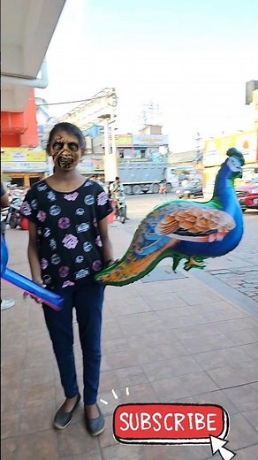 Peacock balloon selling zombie 🧟‍♀️ | #trending #viral #zombieshorts | Monika Prabhu